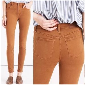Madewell 9” High Rise Skinny Sateen Jeans Burnished Cedar 27